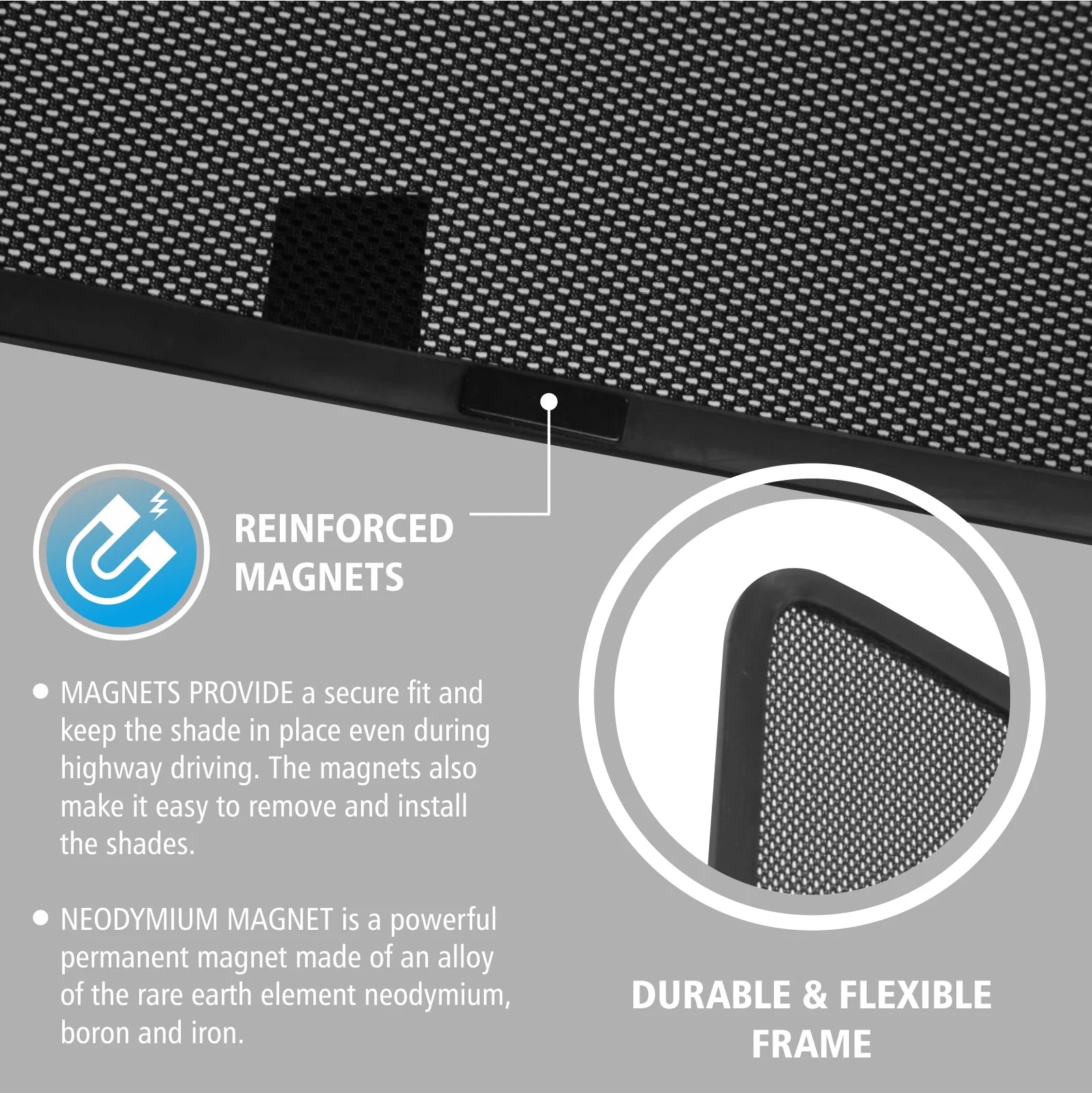 Magnetic Car Window Sunshade 4 Pc. Set D3199