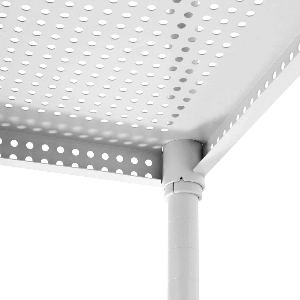 White 4-Level Perforated Wire Shelving S1592