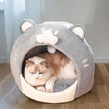 Covered Cat Bed House Tent with Plush Ball Inner Cushion V8288