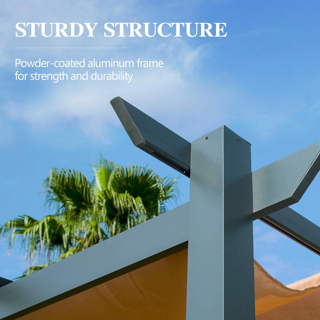 Retractable Pergola with Weather-Resistant Aluminum Canopy P951140
