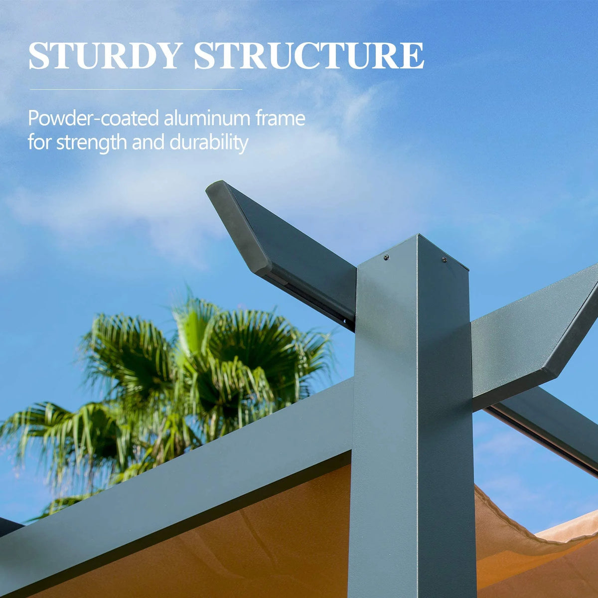 Retractable Pergola with Weather-Resistant Aluminum Canopy P951140