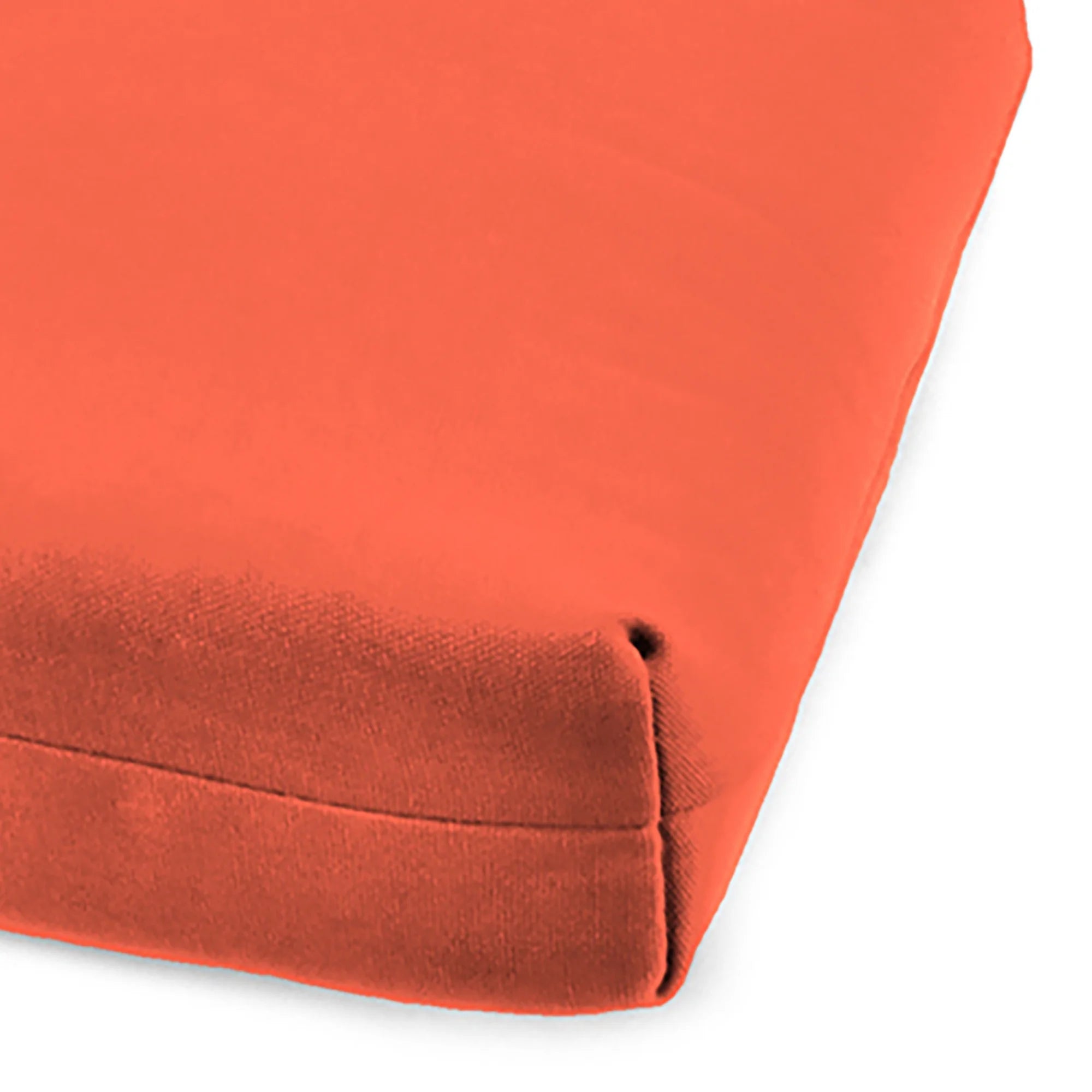 Melon Orange Solid Rectangular Outdoor Chaise Lounge Cushion with Ties and Hanger Loop O84596