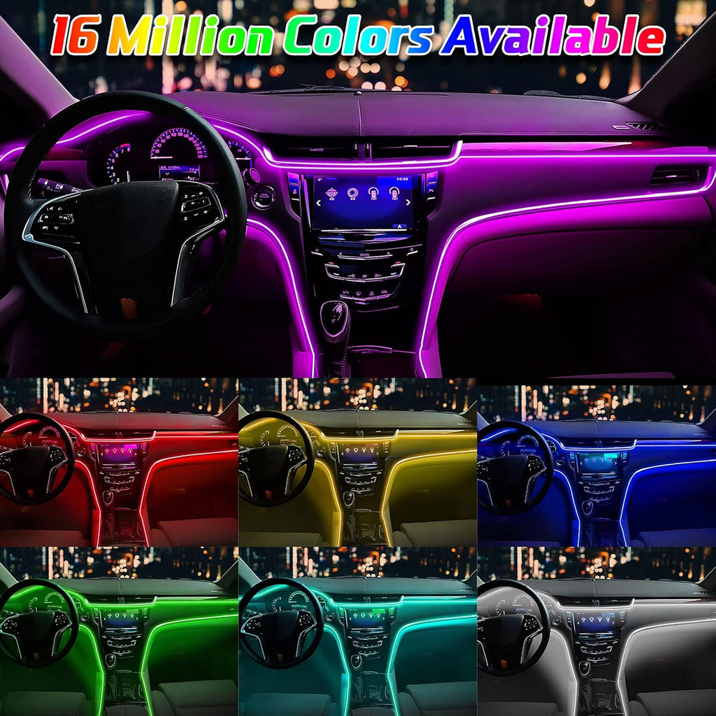 6 in 1 Car LED Strip Lights with Remote and APP Control S872441