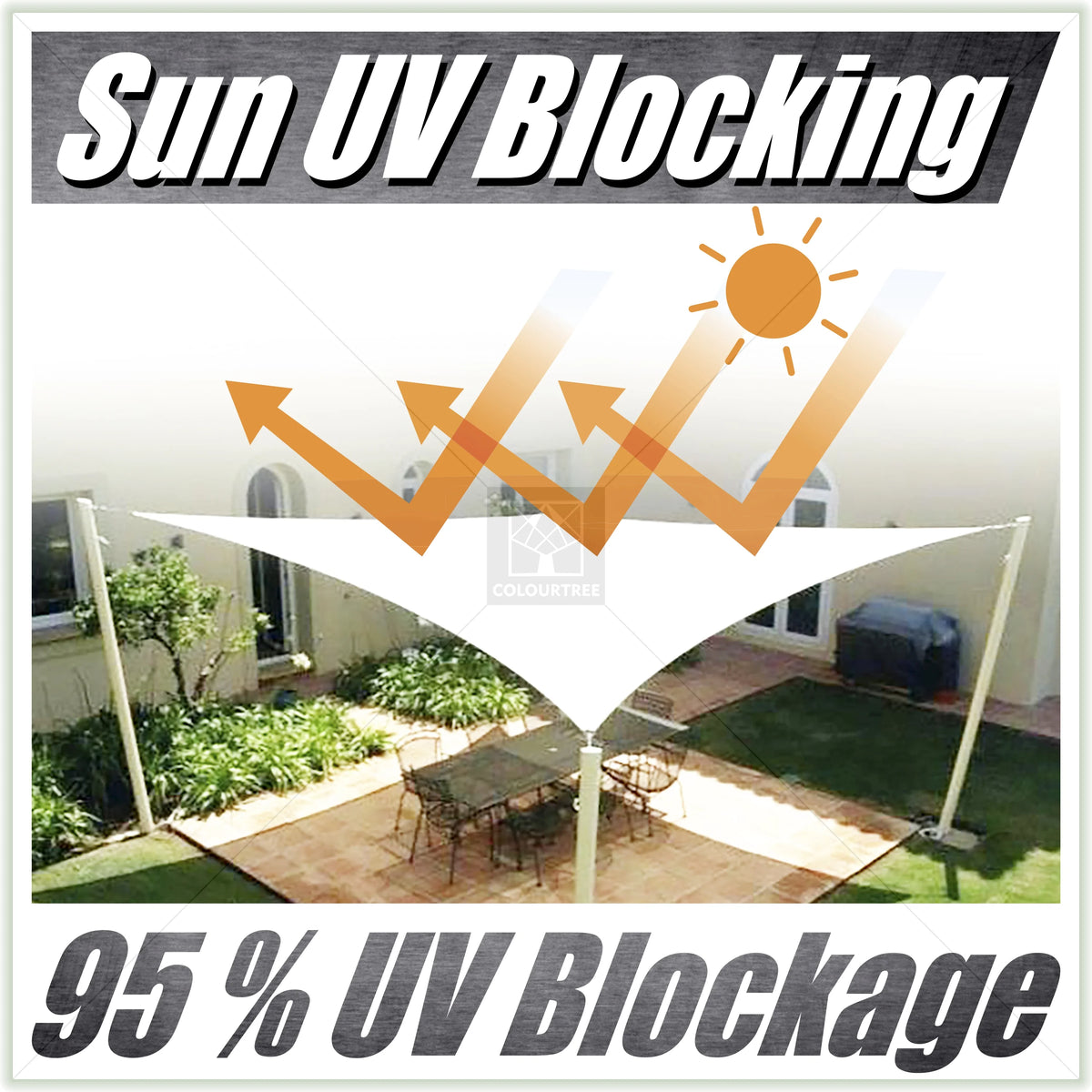 Sand Square Sun Shade Sail Canopy Mesh Fabric G7760