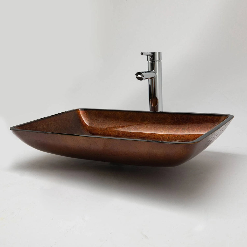 Black Rectangular Vessel Bathroom Sink G709830