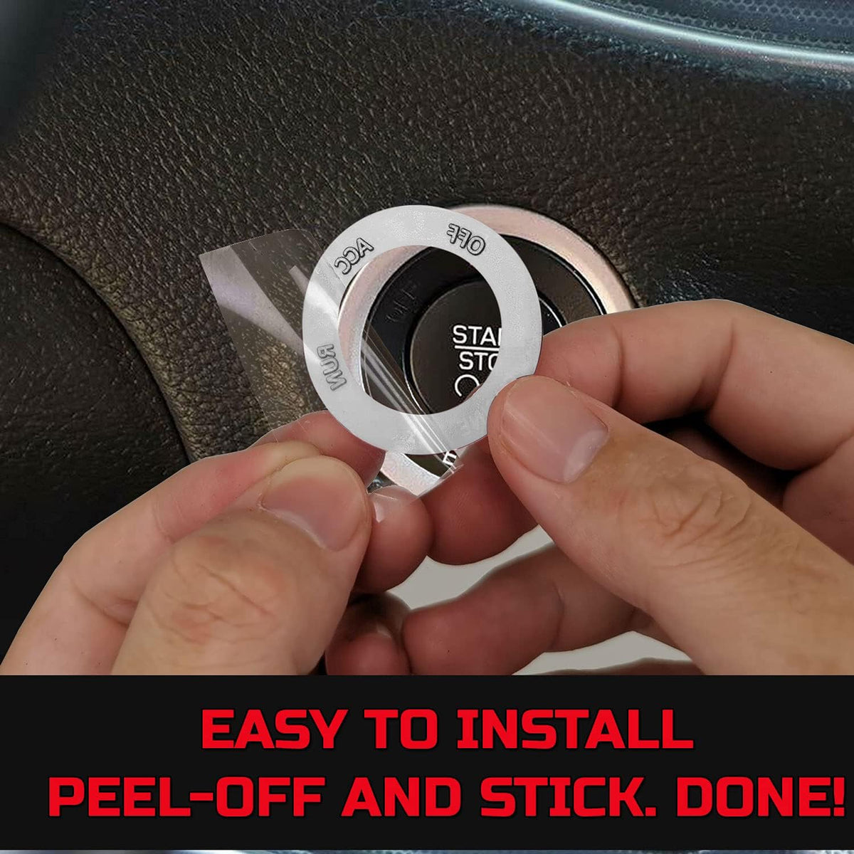 Engine Start Stop Button Overlay Ruby Red Sticker Emblem K322938
