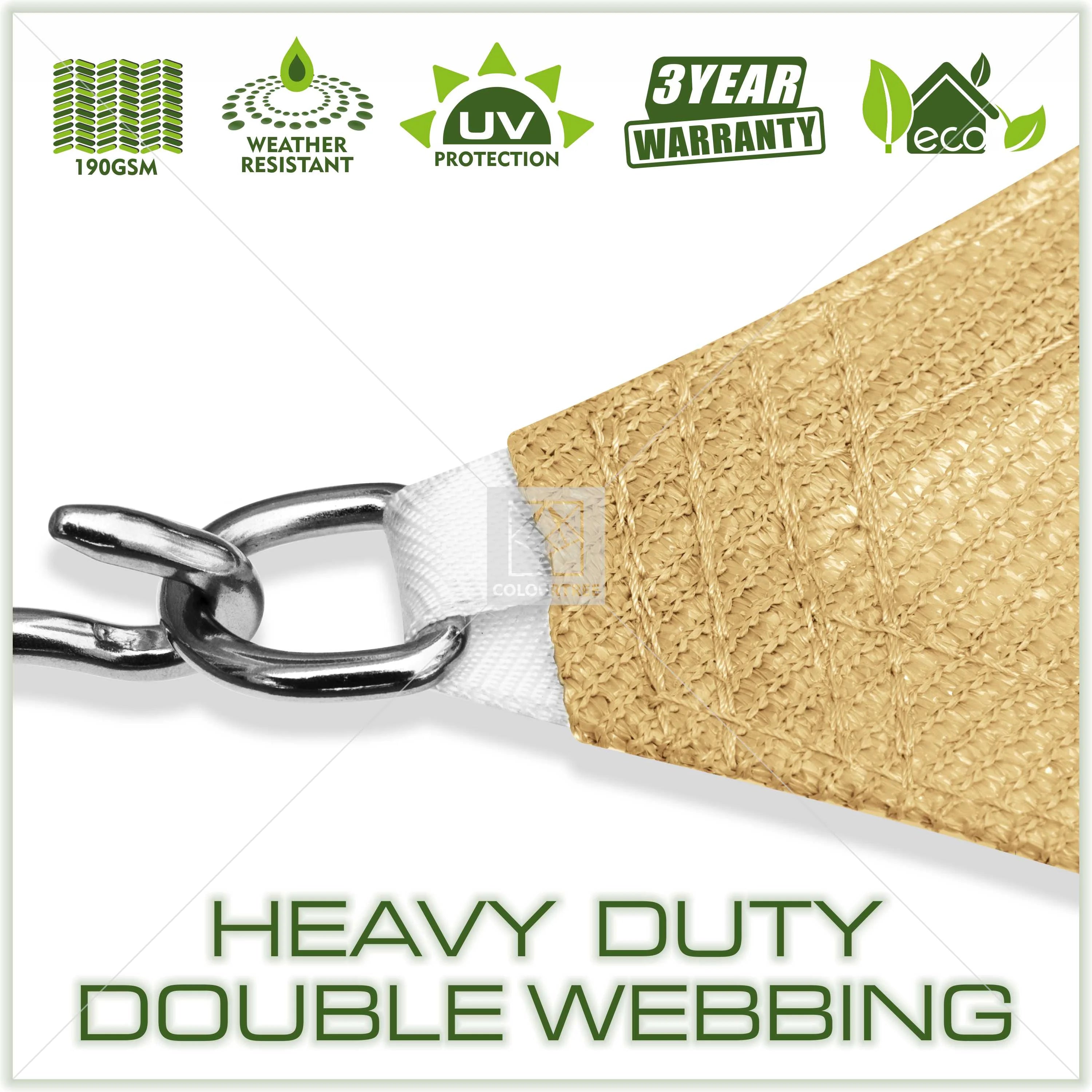 Sand Square Sun Shade Sail Canopy Mesh Fabric G7760