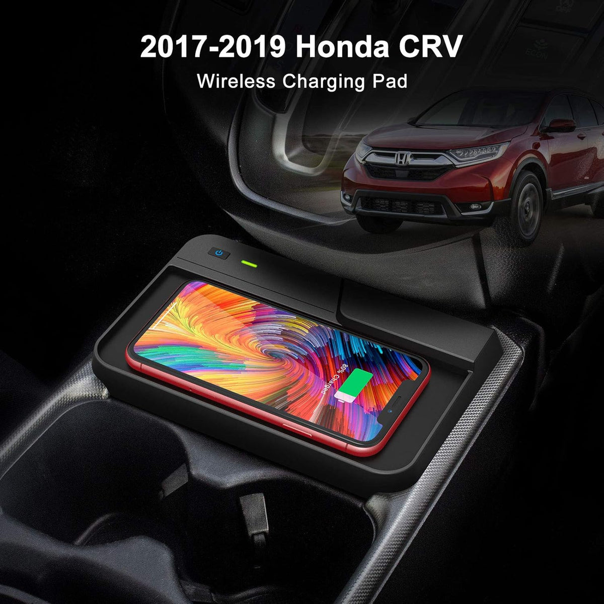 Wireless Charger Center Console Holder Storage Box with Wireless Charging Pad Mat for CR-V Interior Accessories Pack of 2 G7371