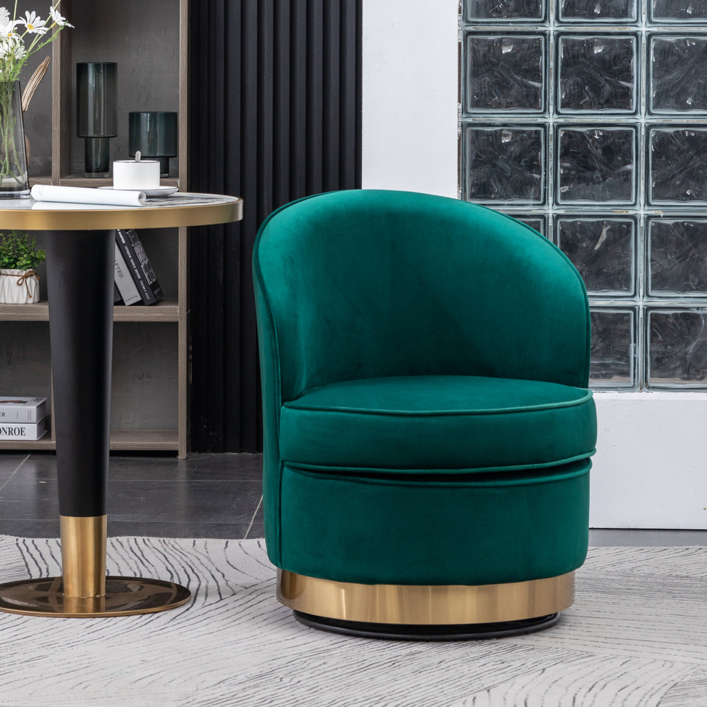 Green Velvet Swivel Chair U309