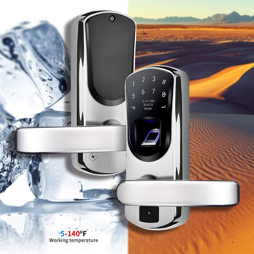 Smart Door Lock with Fingerprint Stainless Steel Touchscreen Q300