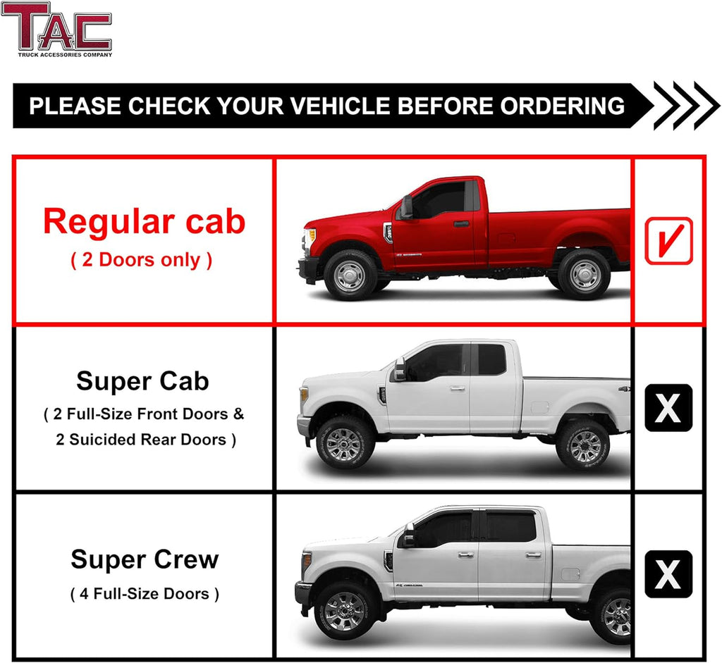 3 Black Nerf Bars Running Boards for Ford F150 F250 F350 F450 F550 Super Duty Regular Cab H491