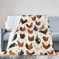 Fleece Plush Throw Blanket Roosters And Chickens (40"X30") S4878