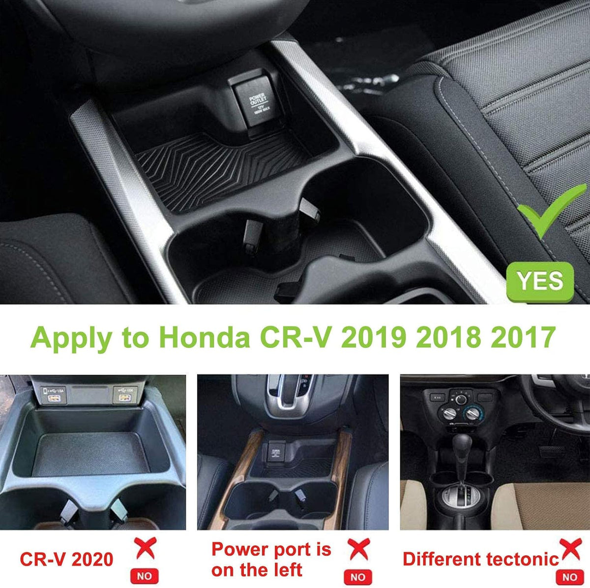 Wireless Charger Center Console Holder Storage Box with Wireless Charging Pad Mat for CR-V Interior Accessories Pack of 2 G7371