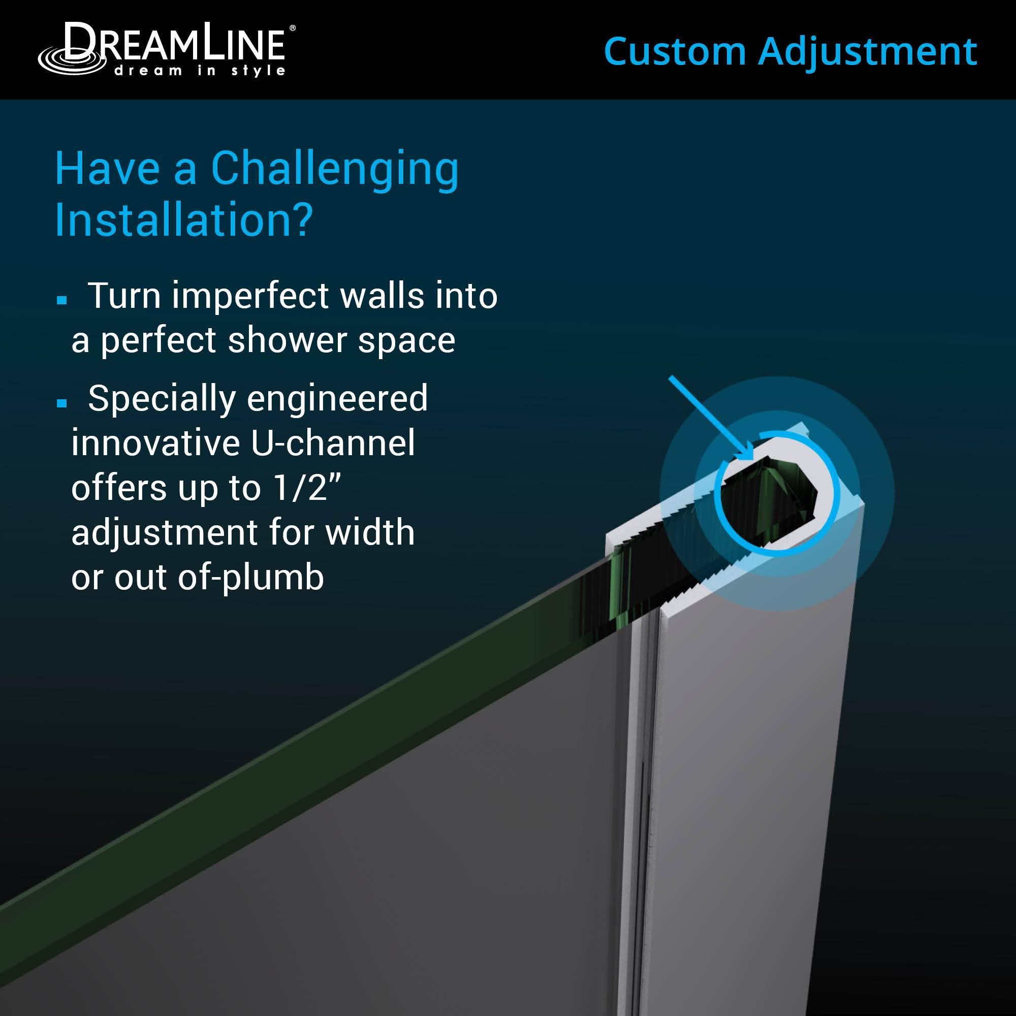Satin Black Frameless Hinged Shower Door C828069