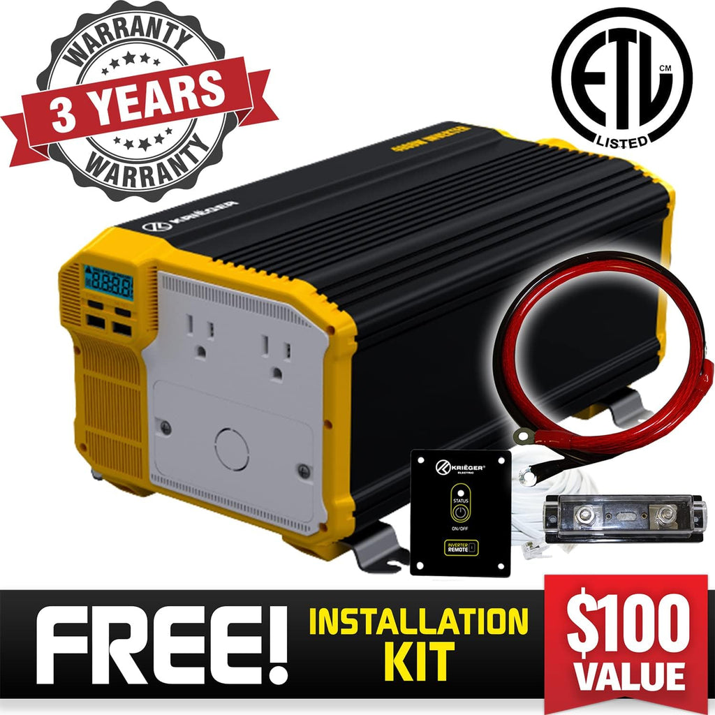 1500 Watts Power Inverter 12V to 110V Modified Sine Wave with Dual AC Outlets P13668