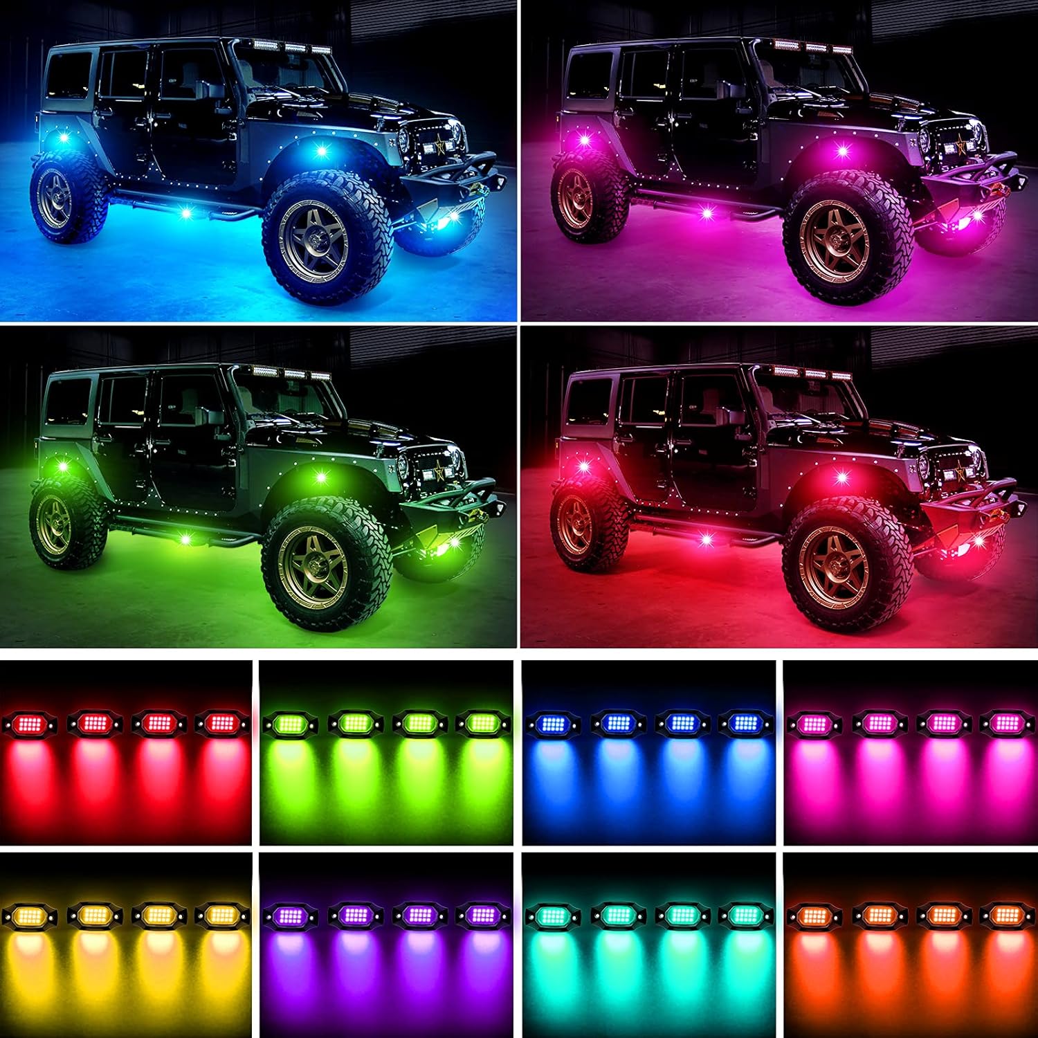 6 Pods Waterproof Car Underglow LED Lights Kit T6985
