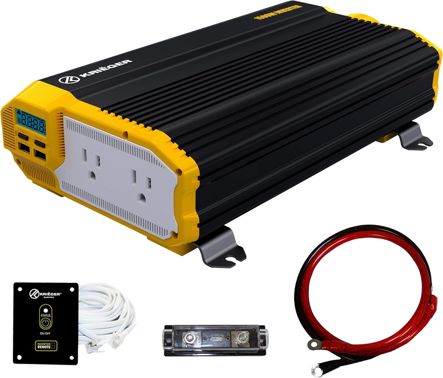 1500 Watts Power Inverter 12V to 110V Modified Sine Wave with Dual AC Outlets P13668
