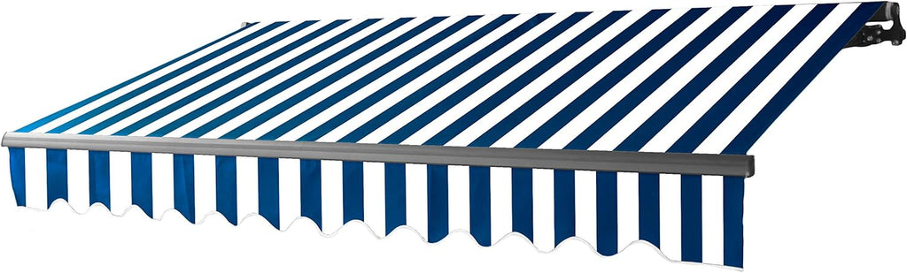 Motorized Retractable Patio Awning 12 x 10 Feet Blue C967269