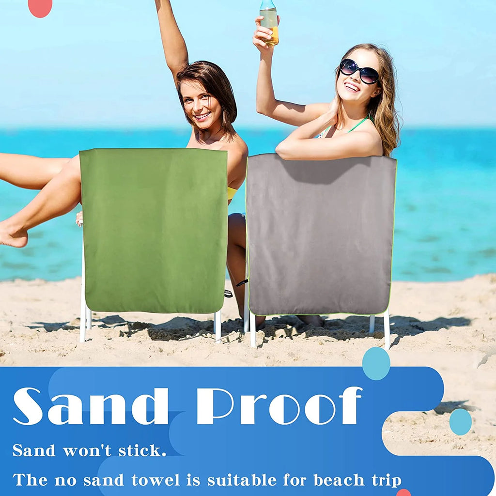 Grey Microfiber Travel Towel 2 Pcs 16''x32'' Q38083