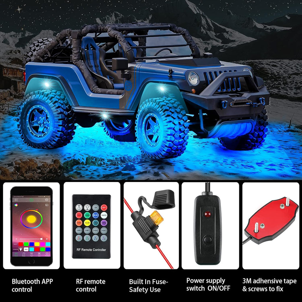 6 Pods Waterproof Car Underglow LED Lights Kit T6985