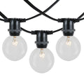 25' Clear Incandescent G50 Globe String Lights, Black Wire, 25 Sockets P299