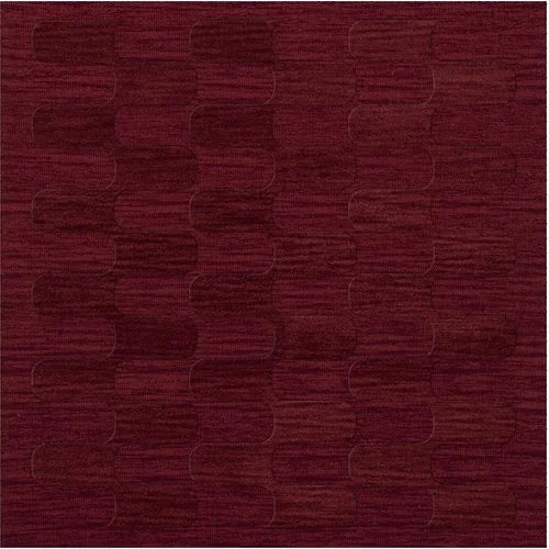 Rich Red Grid Waves 12' x 15' Oval Area Rug W8933
