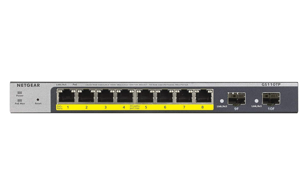 10-Port Gigabit Ethernet Smart Managed Pro PoE Switch with 8 x PoE+ 120W P5548