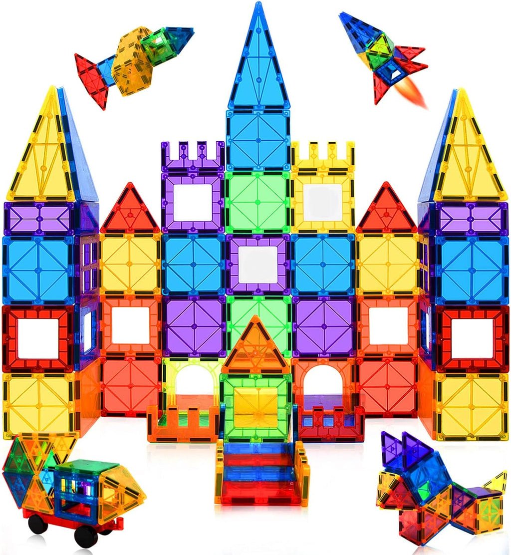 65 Piece Colorful Magnetic Building Blocks Set with Car T99455