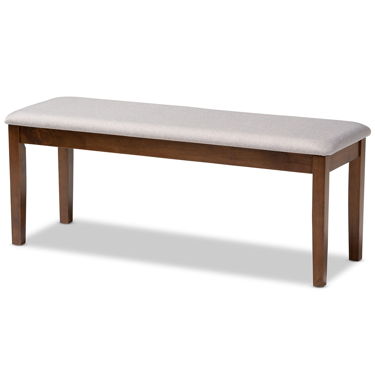 Gray Fabric and Walnut Finished Wood Dining Bench X905