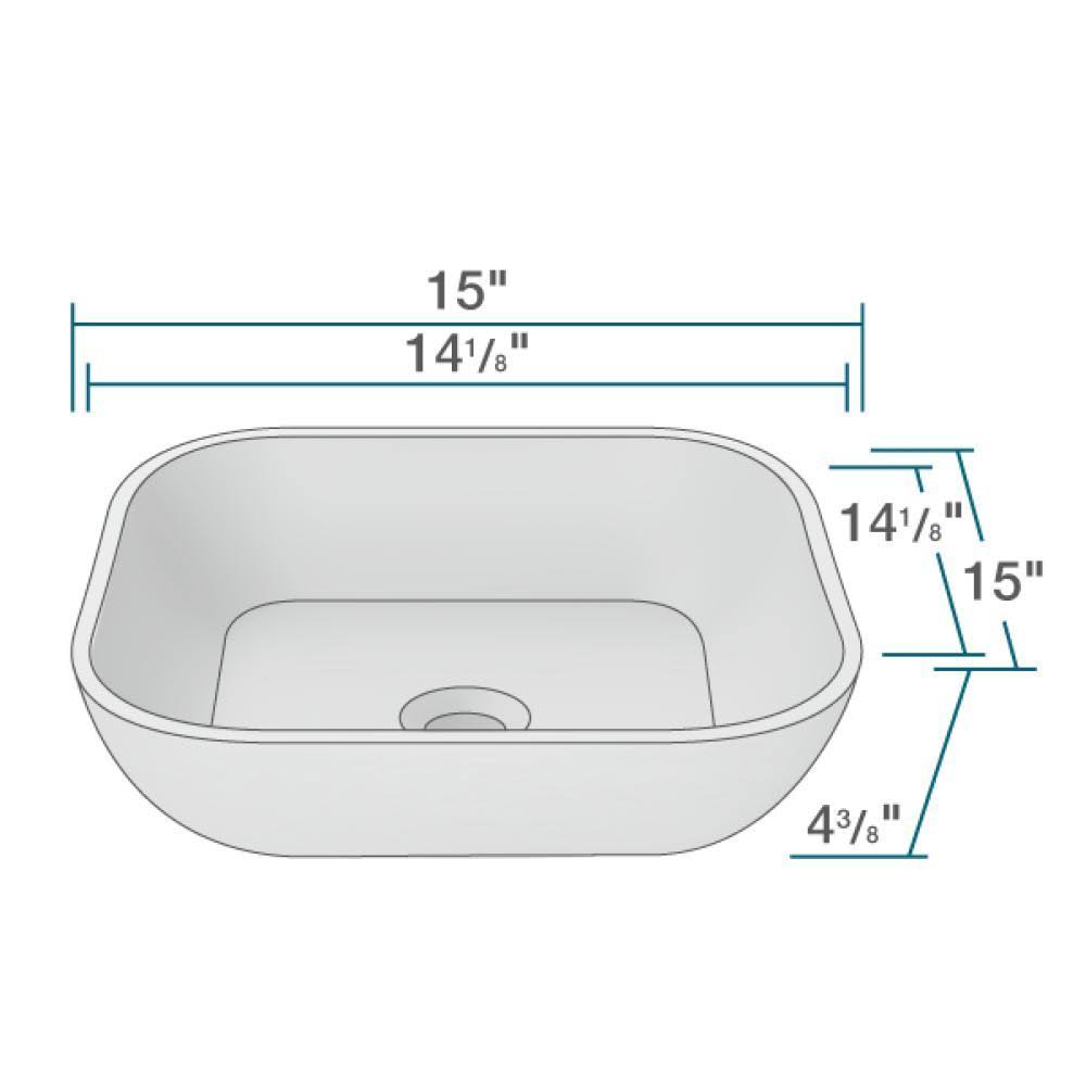 Square Vessel Sink with Brushed Nickel Pop-Up Drain X84293
