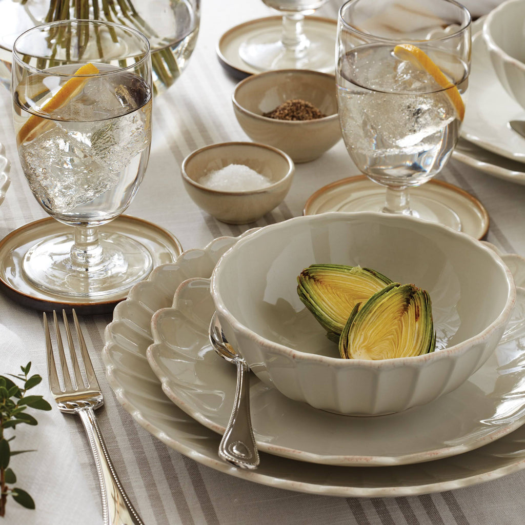 French Perle Scallop Dinner Plate Set - 4 Piece K1589