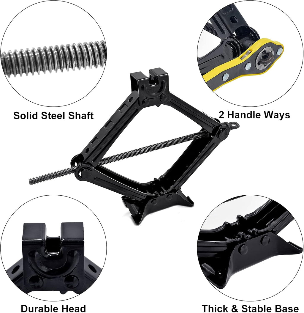 Scissor Lift Jack Max 2.5 Ton Capacity with Hand Crank Wrench Lug Wrench D8676