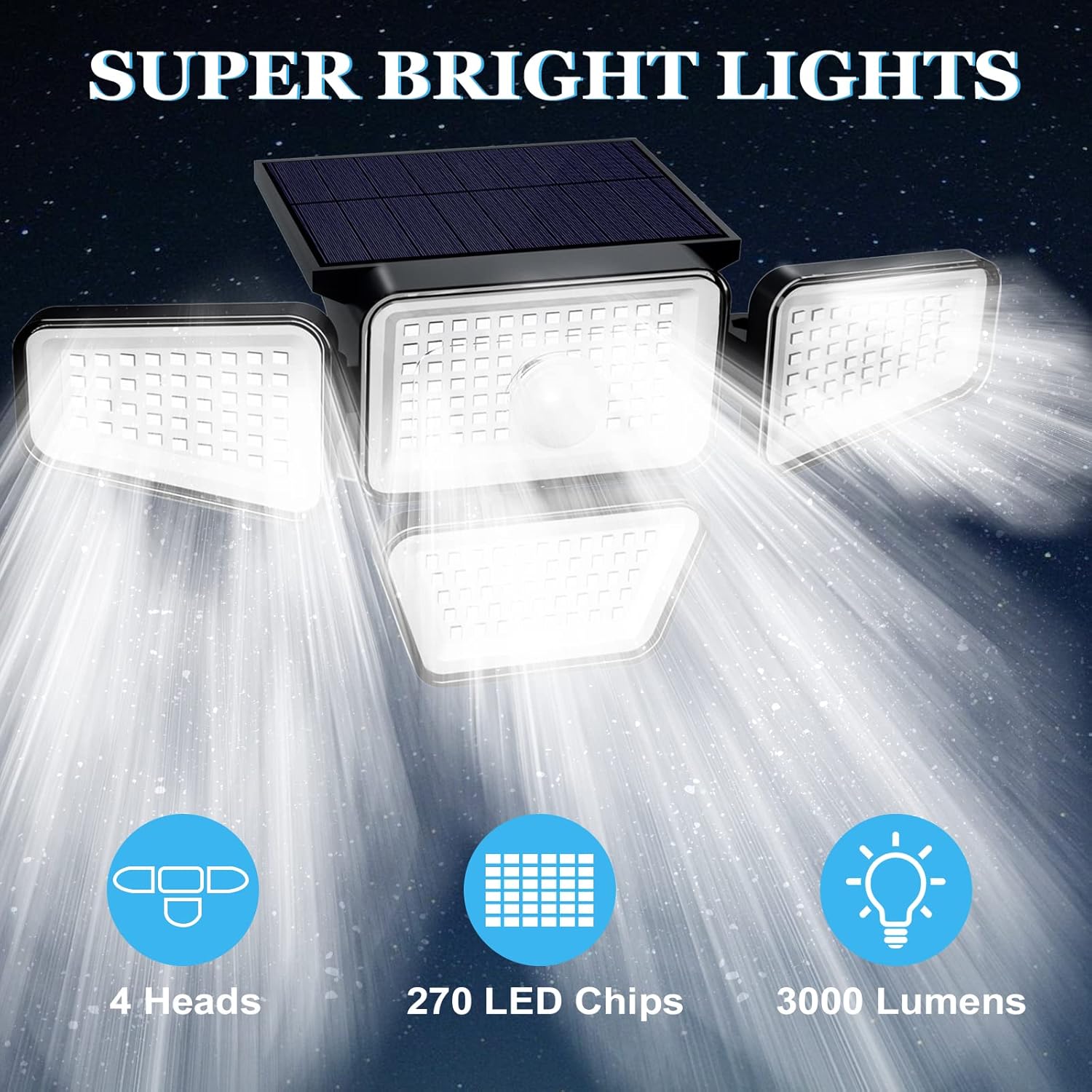 6 Pack Cold White 62 LED Solar Landscape Spotlights I3477