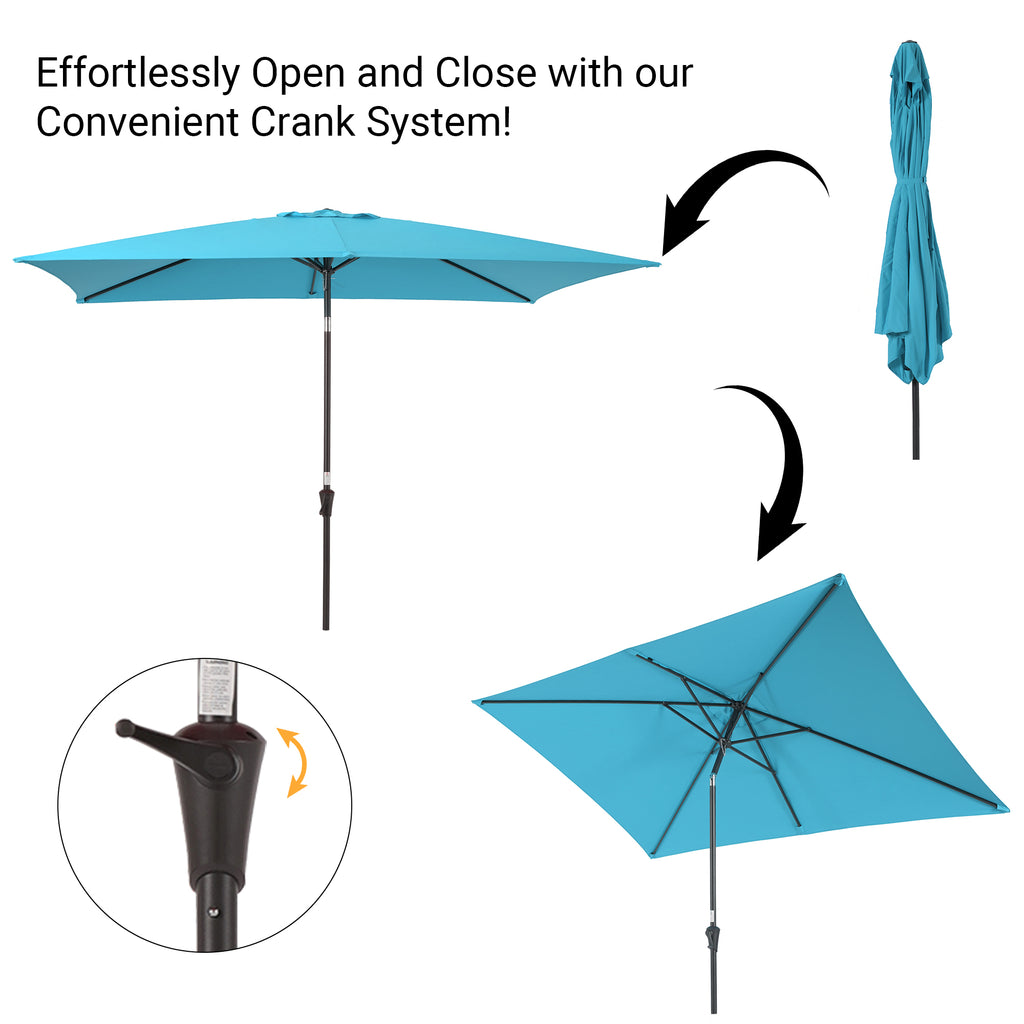 Aqua Blue Patio Market Umbrella with Tilt Button D59961