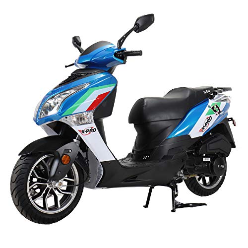 150cc Gas Moped Adult Bike with 13" Aluminum Wheels Blue B31573