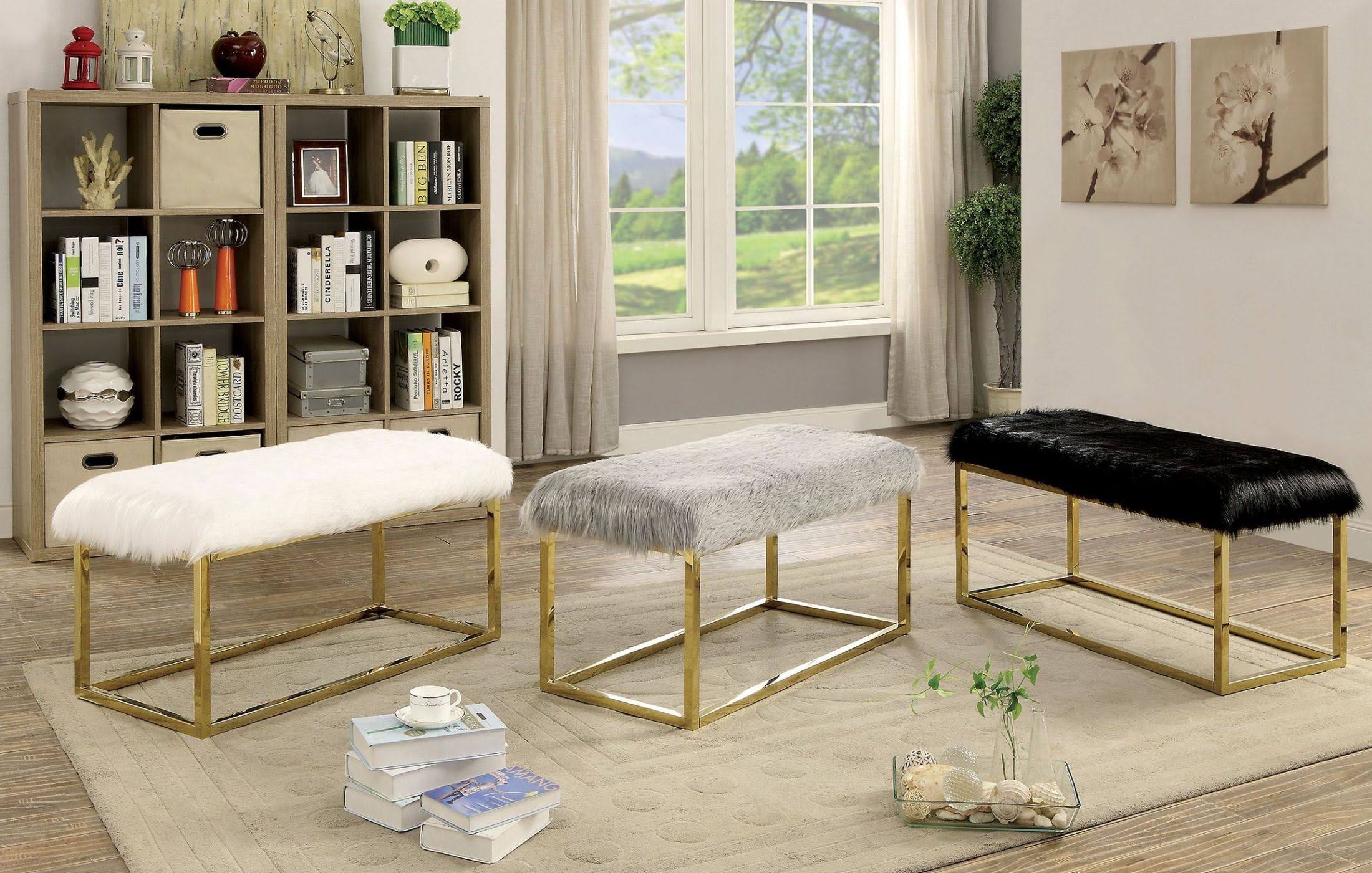 White Contemporary Large Bench X6516
