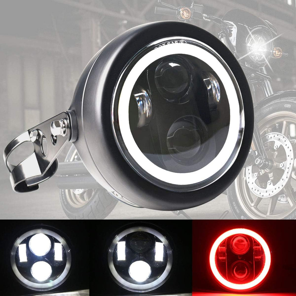 Red DRL LED Motorcycle Headlight with Headlight Housing Bucket F4143