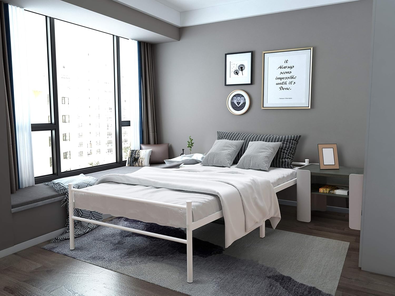 Black Twin Metal Bed Frame Z4586