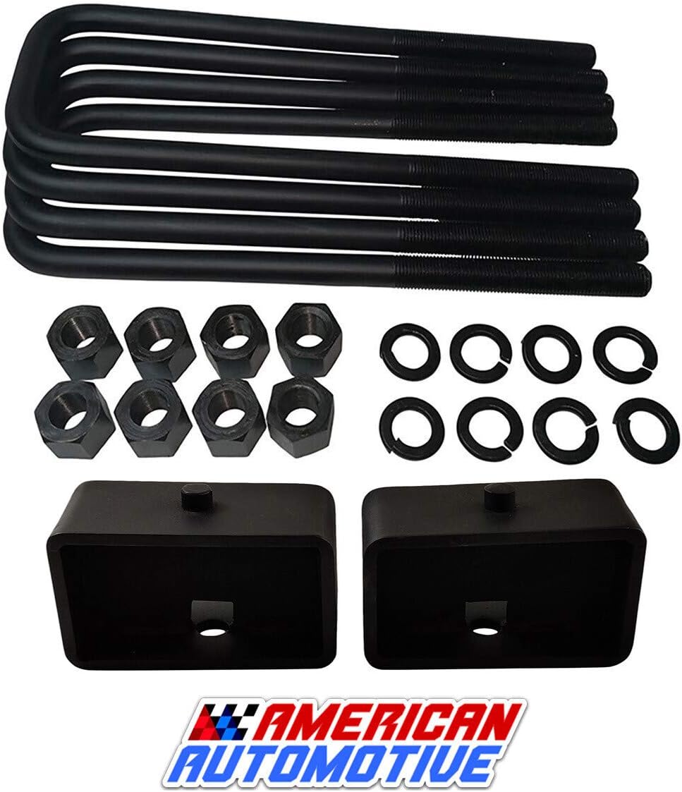 3" Rear Lift Steel Blocks with Extra Long U Bolts Pack of 2 L84339