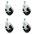 5 inch Hard Rubber Wheel Swivel Caster Set with Brake Q9018