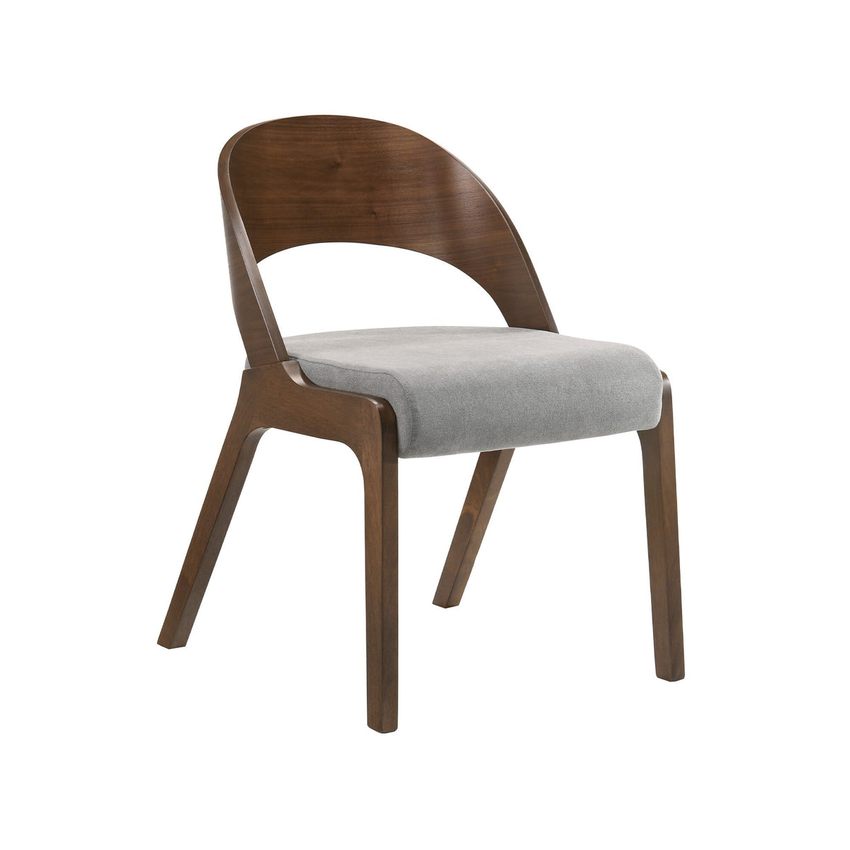 Brown and Gray Curved Back Wood Dining Chair, Set of 2 R9703