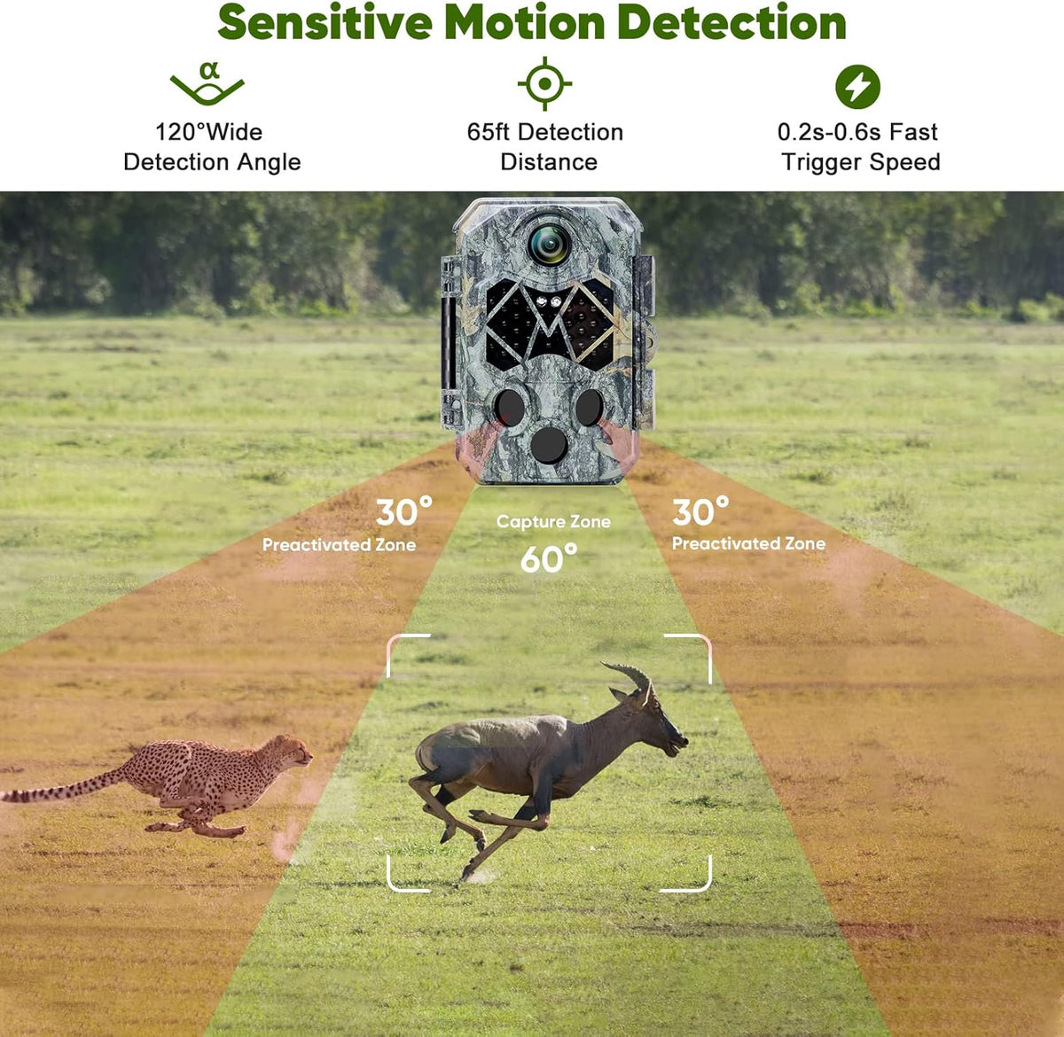 4K 32MP Trail Camera with Night Vision A489