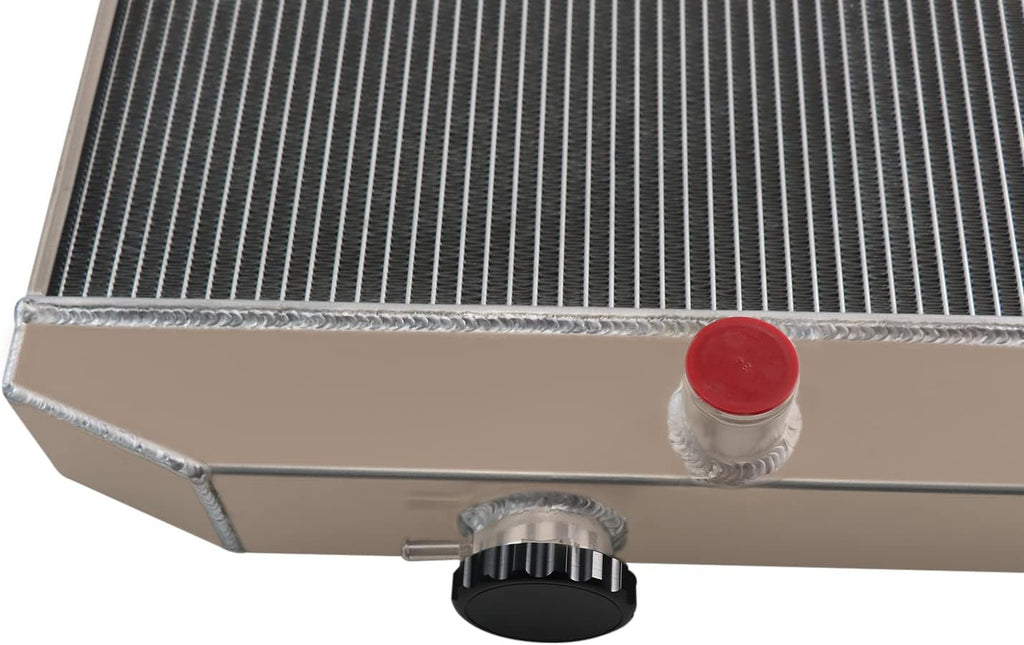 4 Row Radiator with Shroud 16" Fan for 1955-1957 Chevy Bel-Air Nomad V8 T633448