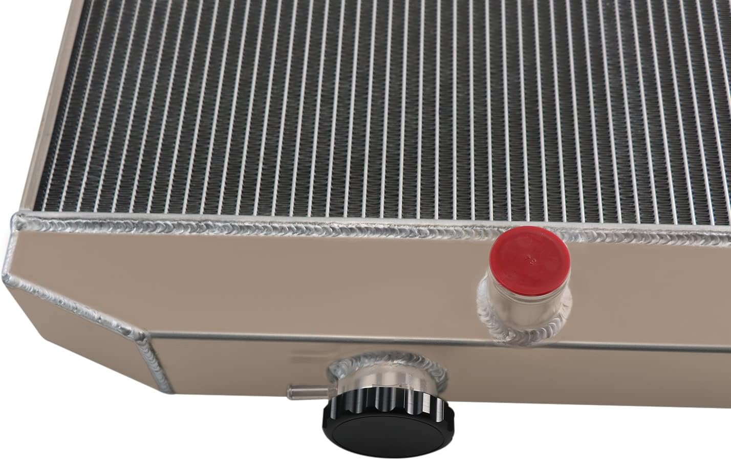 4 Row Radiator with Shroud 16" Fan for 1955-1957 Chevy Bel-Air Nomad V8 T633448