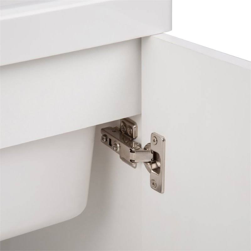 Laundry Cabinet with Pull-Out Faucet and ABS Sink, Pure White F1377