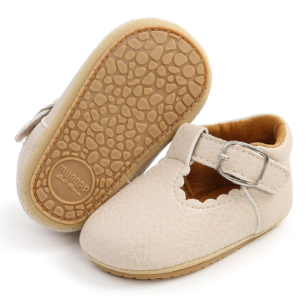 Beige Baby Girl Mary Jane Flats Dress Shoes K1696