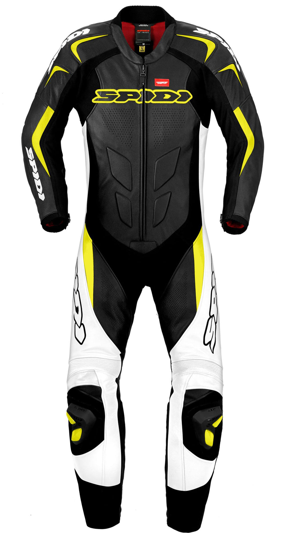 Black-Fluo Yellow Leather Suit H14118