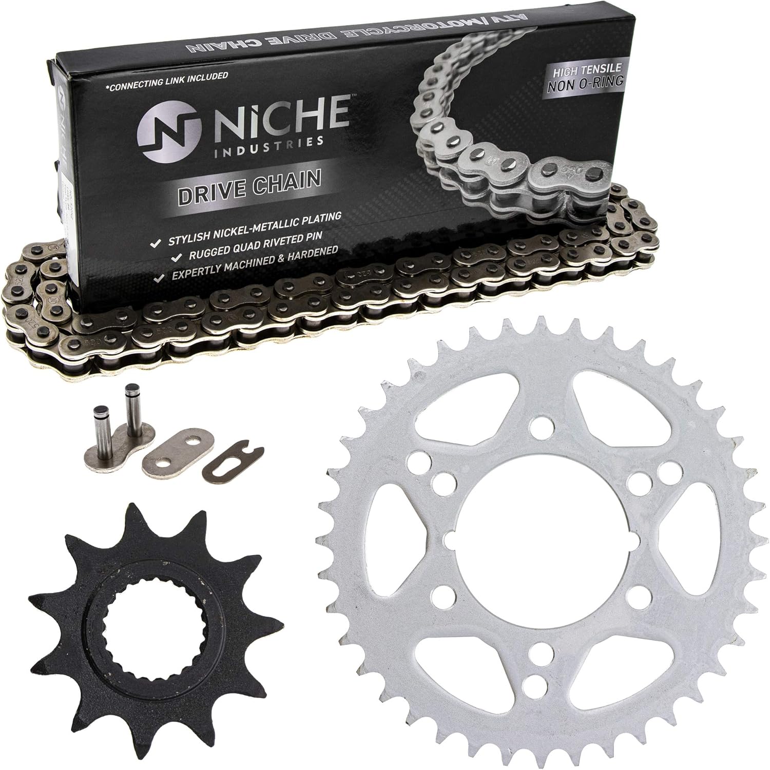 Drive Sprocket Chain Combo Front 11 Rear 40 Tooth 520NZ Standard 78 Links Pack of 2 P7294
