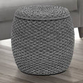 Gray Oval Storage Ottoman G8971