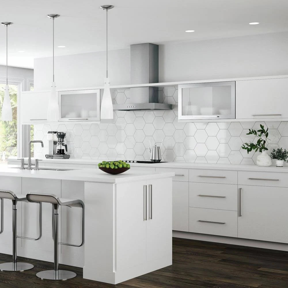 White Pots and Pans Drawer Base Kitchen Cabinet V49566